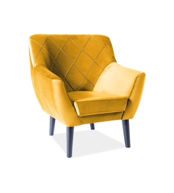 FOTEL KIER 1 VELVET KOLOR CURRY BLUVEL 68 / WENGE