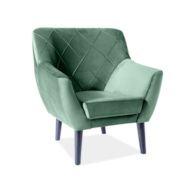 FOTEL KIER 1 VELVET KOLOR ZIELONY BLUVEL 78 / WENG