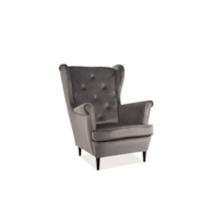 FOTEL LADY VELVET SZARY BLUVEL 14 / WENGE
