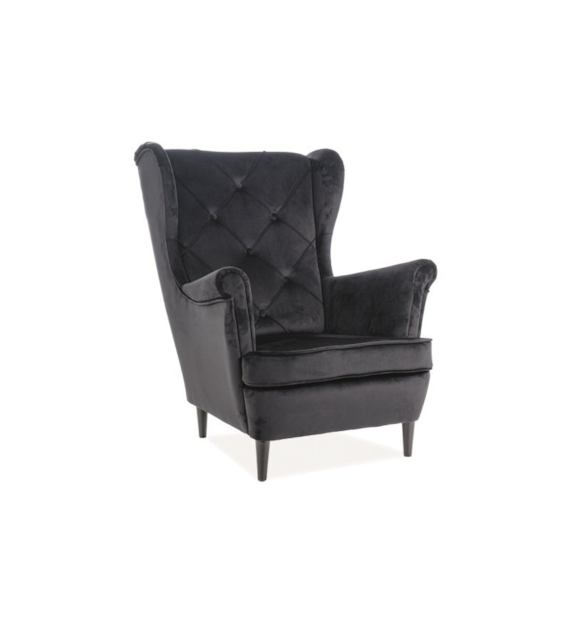FOTEL LADY VELVET CZARNY BLUVEL 19 / WENGE