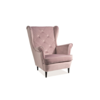 FOTEL LADY VELVET RÓŻ ANTYCZNY BLUVEL 52 / WENGE