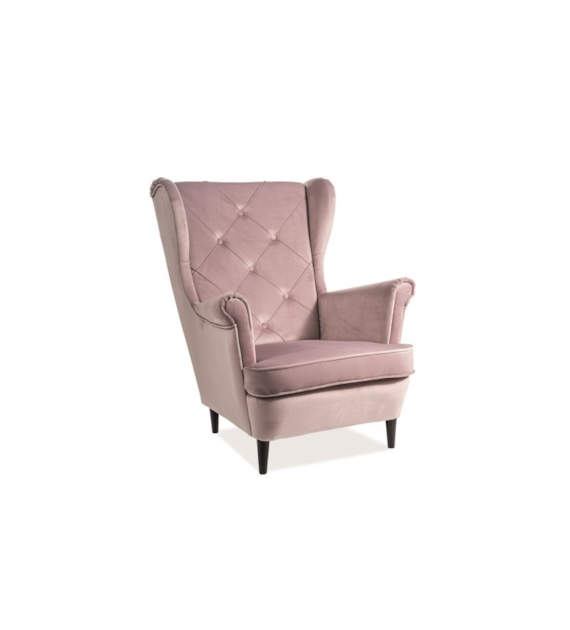 FOTEL LADY VELVET RÓŻ ANTYCZNY BLUVEL 52 / WENGE
