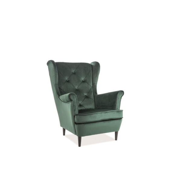 FOTEL LADY VELVET ZIELONY BLUVEL 78 / WENGE