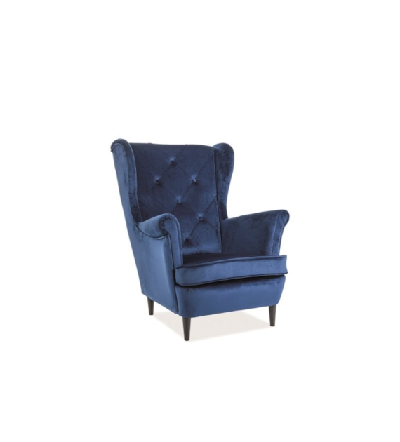 FOTEL LADY VELVET GRANATOWY BLUVEL 86 / WENGE