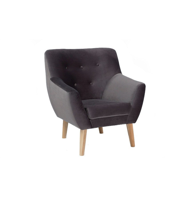 FOTEL NORDIC 1 VELVET KOLOR SZARY TAPICERKA BLUVEL
