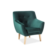 FOTEL NORDIC 1 VELVET KOLOR ZIELONY TAPICERKA BLUV