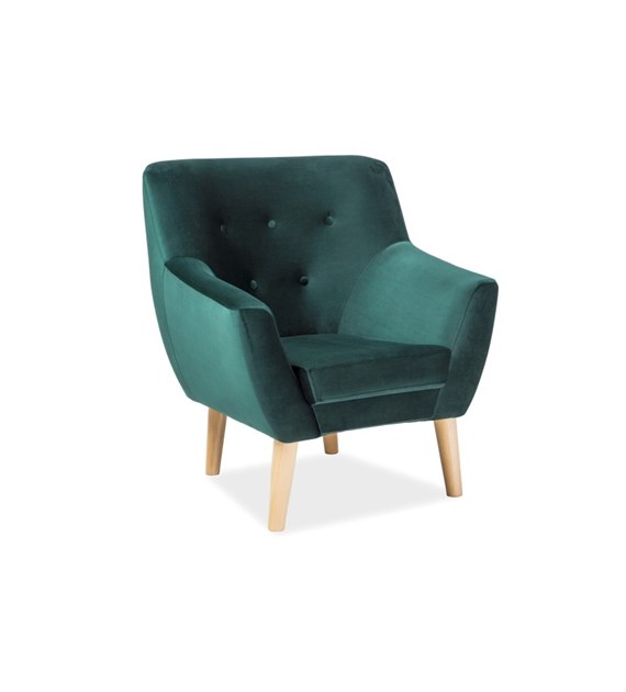 FOTEL NORDIC 1 VELVET KOLOR ZIELONY TAPICERKA BLUV