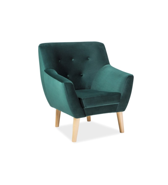 FOTEL NORDIC 1 VELVET KOLOR ZIELONY TAPICERKA BLUV