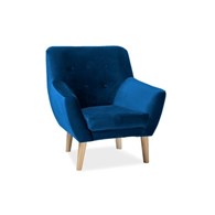 FOTEL NORDIC 1 VELVET KOLOR GRANAT TAPICERKA BLUVE