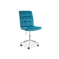 FOTEL OBROTOWY Q-020 VELVET TURKUS BLUVEL85