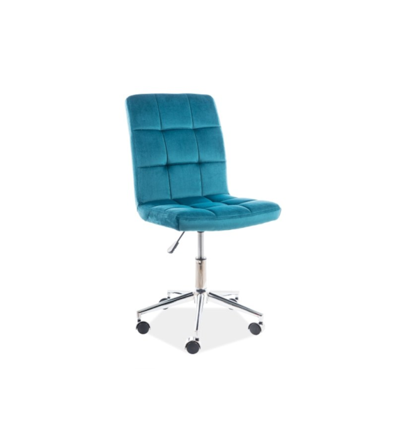 FOTEL OBROTOWY Q-020 VELVET TURKUS BLUVEL85