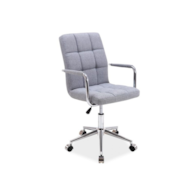 FOTEL OBROTOWY Q-022 SZARY MATERIAŁ