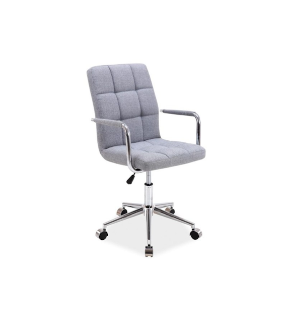 FOTEL OBROTOWY Q-022 SZARY MATERIAŁ