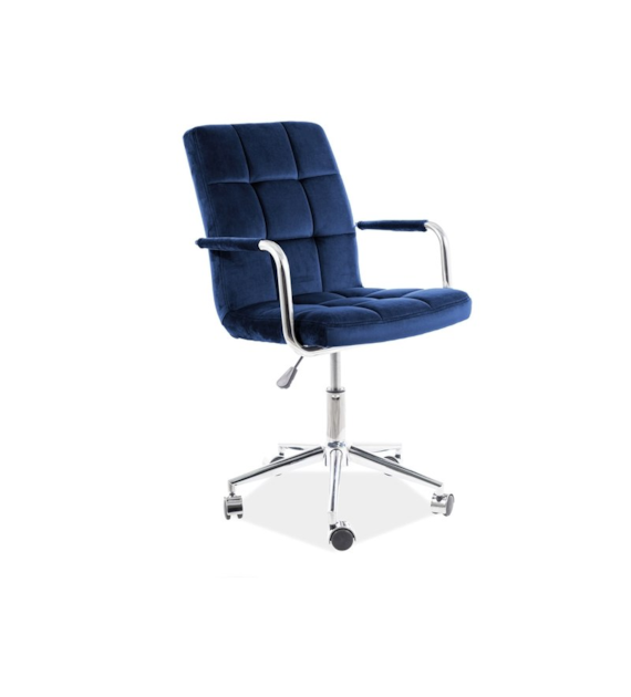 FOTEL OBROTOWY Q-022 VELVET GRANATOWY BLUVEL 86