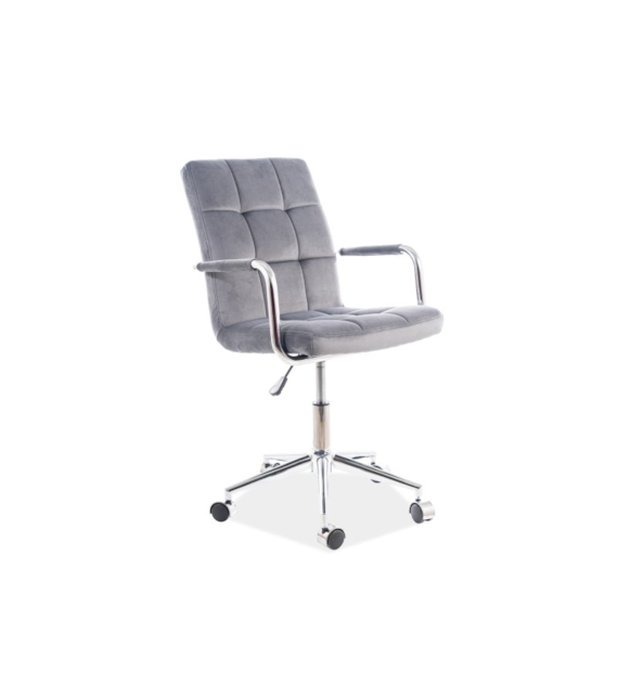 FOTEL OBROTOWY Q-022 VELVET SZARY BLUVEL14