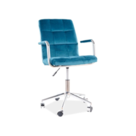 FOTEL OBROTOWY Q-022 VELVET TURKUS BLUVEL 85