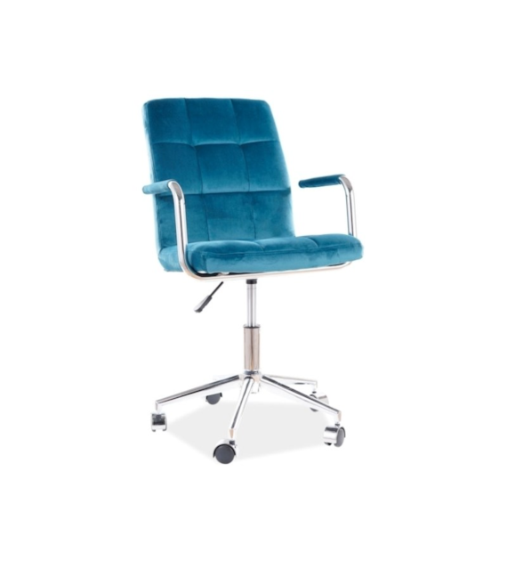 FOTEL OBROTOWY Q-022 VELVET TURKUS BLUVEL 85