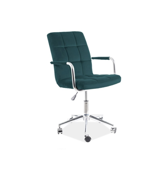 FOTEL OBROTOWY Q-022 VELVET  ZIELONY BLUVEL 78
