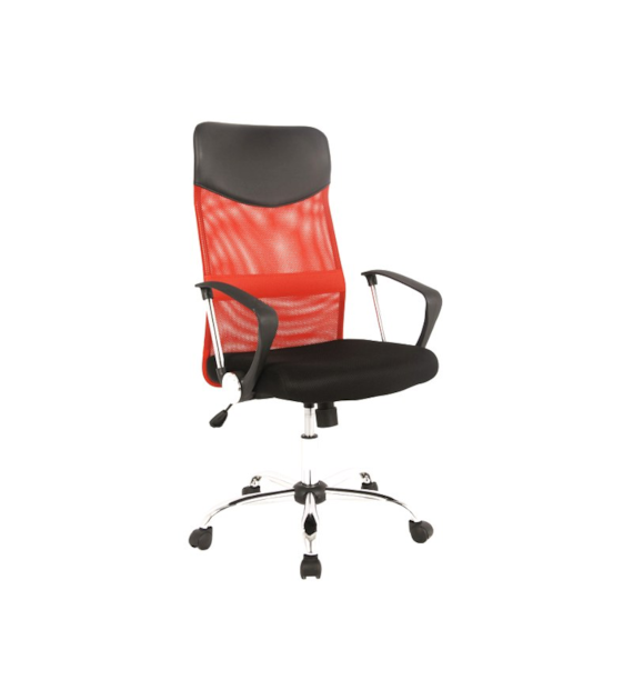 FOTEL OBROTOWY Q-025 CZERWONO/CZARNY