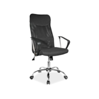 FOTEL OBROTOWY Q-025 CZARNY MATERIAŁ