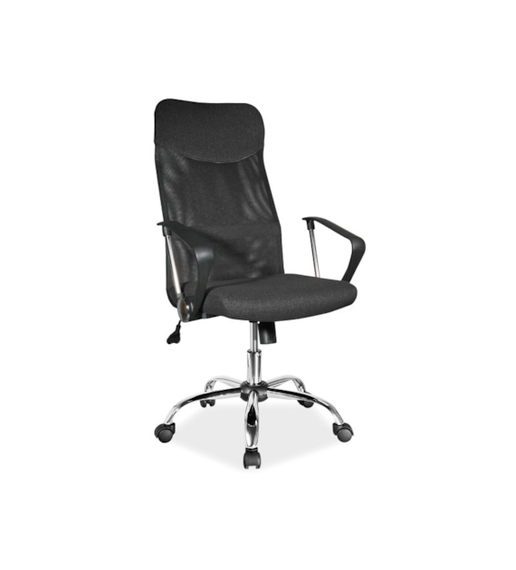 FOTEL OBROTOWY Q-025 CZARNY MATERIAŁ