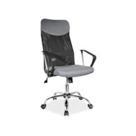 FOTEL OBROTOWY Q-025 SZARY MATERIAŁ