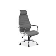 FOTEL OBROTOWY Q-035 SZARY/BIAŁY