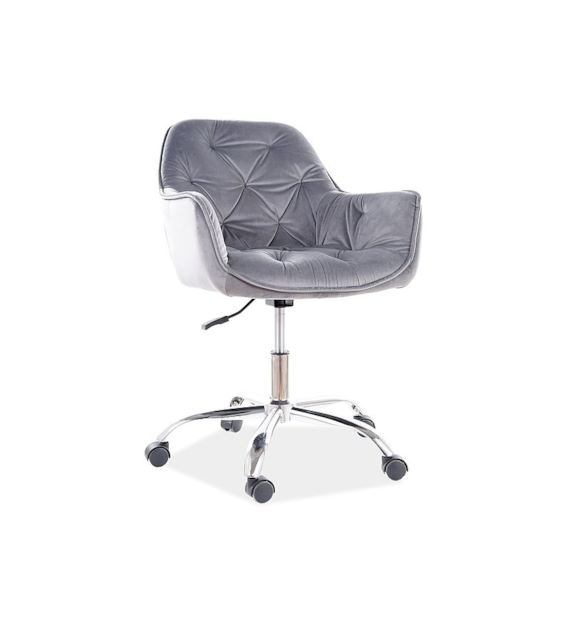 FOTEL OBROTOWY Q-190 VELVET SZARY BLUVEL 14