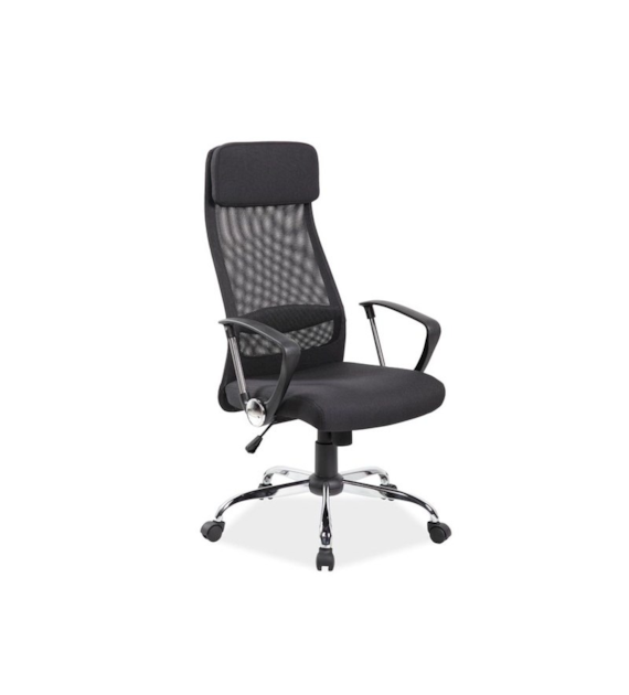 FOTEL OBROTOWY Q-345 CZARNY