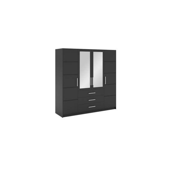 BALI D4 szafa czarna/lustro