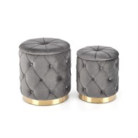 POLLY zestaw 2 puf, popiel (1p=1kpl)