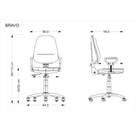 BRAVO fotel biurowy, czarny, OBAN EF019 (1p=1szt)
