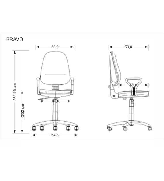 BRAVO fotel biurowy, czarny, OBAN EF019 (1p=1szt)