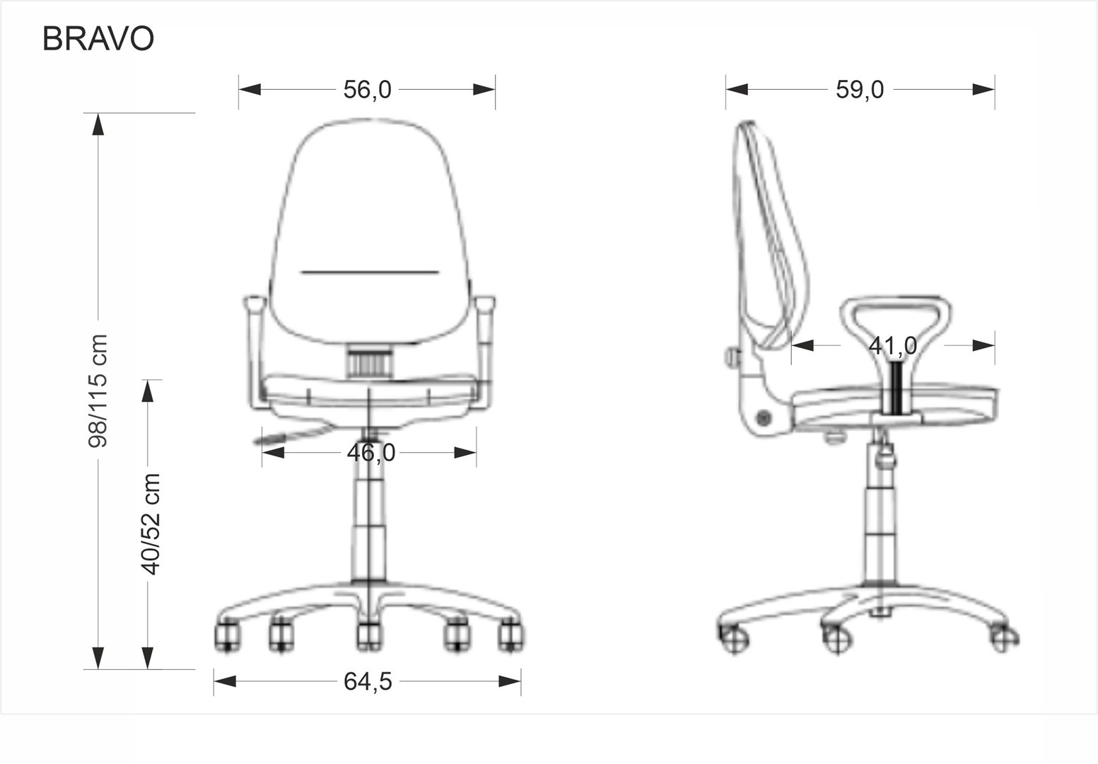 BRAVO fotel biurowy, popielaty, OBAN EF031 (1p=1sz