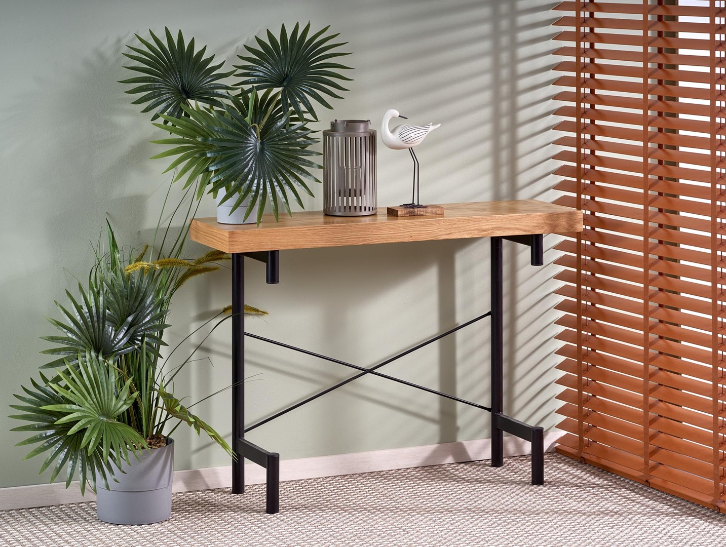 INFERNO konsolka dąb naturalny - czarny (1p=1szt)