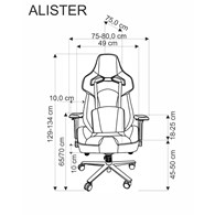 ALISTER fotel gabinetowy popielaty / czarny