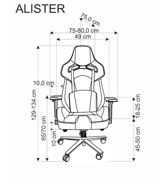 ALISTER fotel gabinetowy popielaty / czarny
