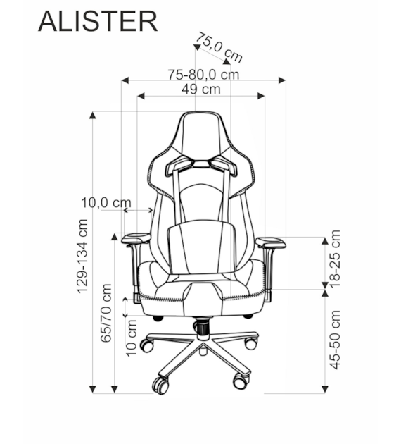 ALISTER fotel gabinetowy popielaty / czarny