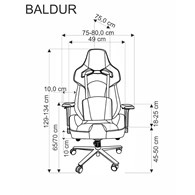 BALDUR fotel gabinetowy c.popielaty / czarny