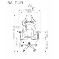 BALDUR fotel gabinetowy c.popielaty / czarny