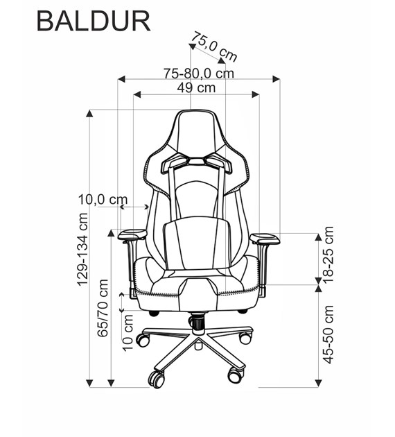 BALDUR fotel gabinetowy c.popielaty / czarny