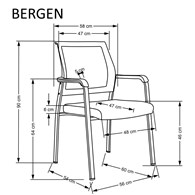 BERGEN fotel czarny (1p=4szt)
