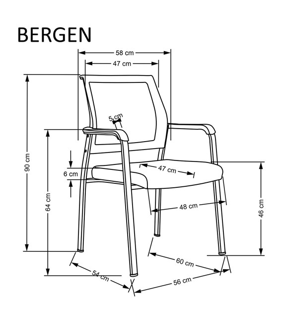 BERGEN fotel czarny (1p=4szt)