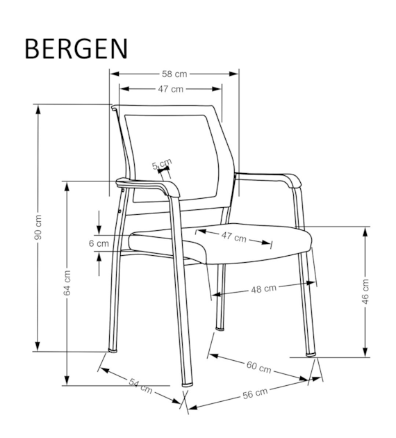 BERGEN fotel czarny (1p=4szt)